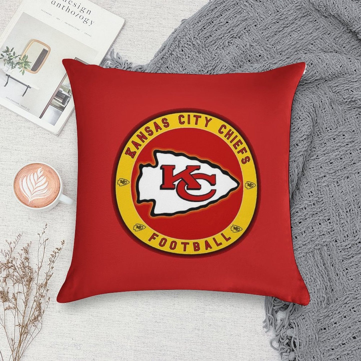 Chiefs-kansas Soft Home Decor Throw Pillow