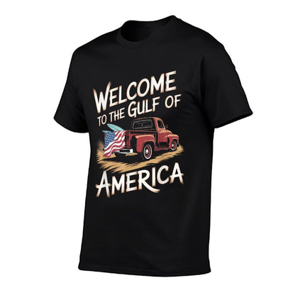 Gulf Of USA America Gift Men Women Flag Beach Polyester Blend T-Shirt