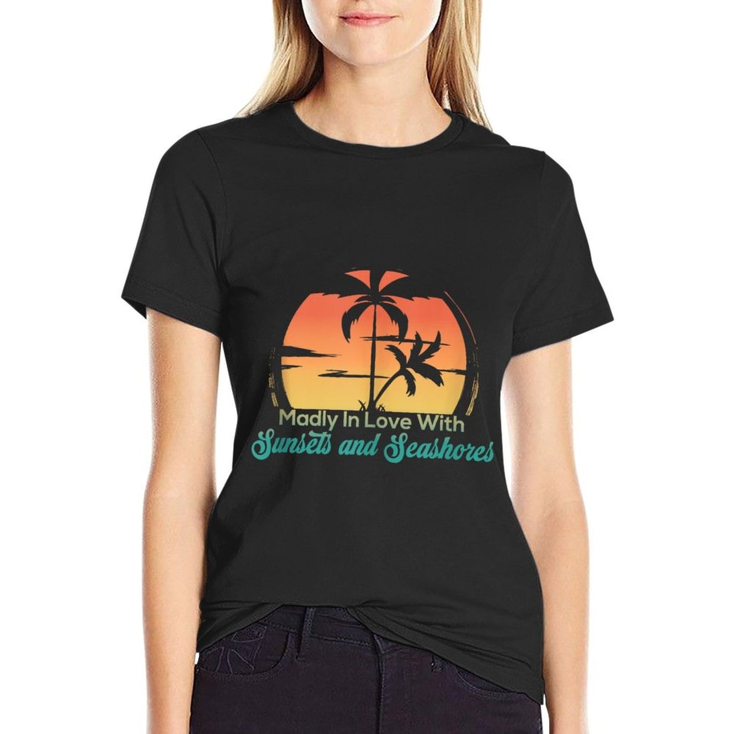 Retro Madly In Love With Sunsets And Seashores  Eco-friendly Material T-Shirt