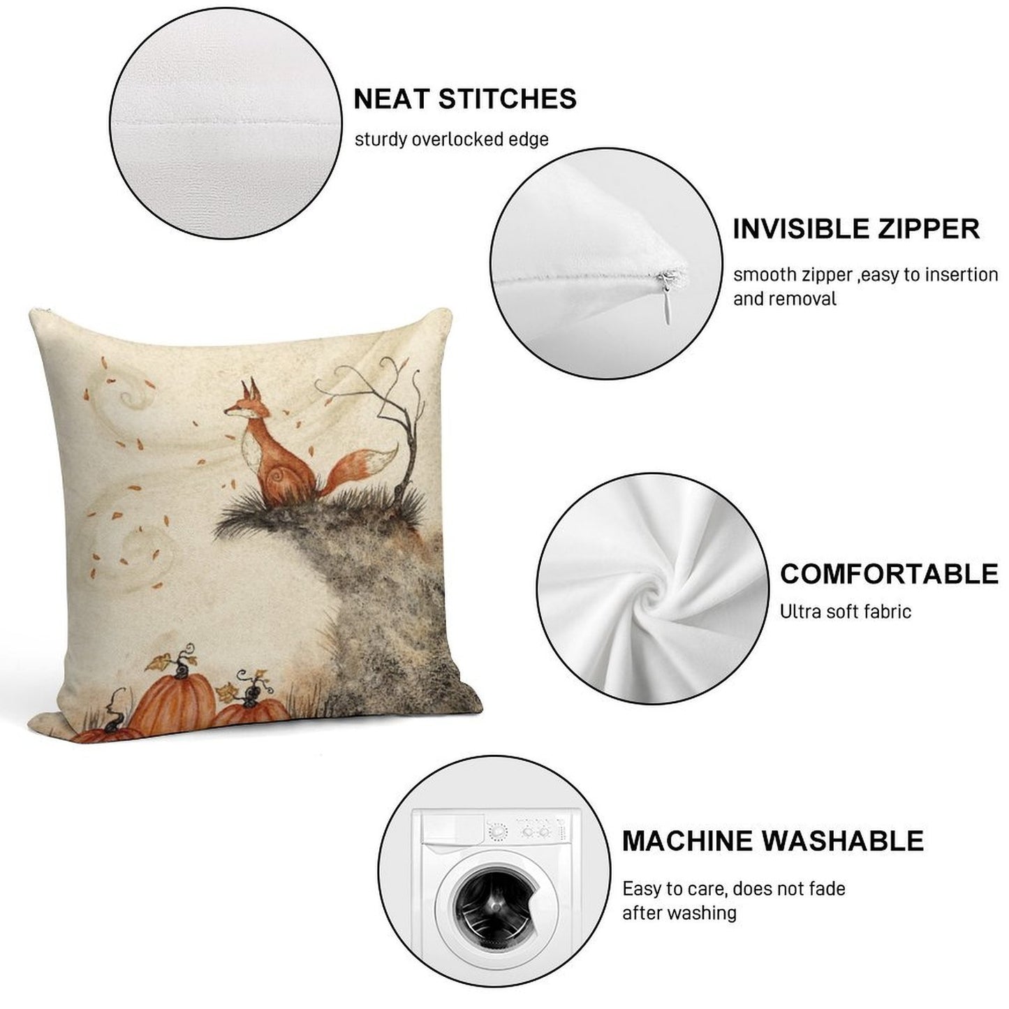 Guarding The Pumpkin Patch Soft Home Decor Throw Pillow