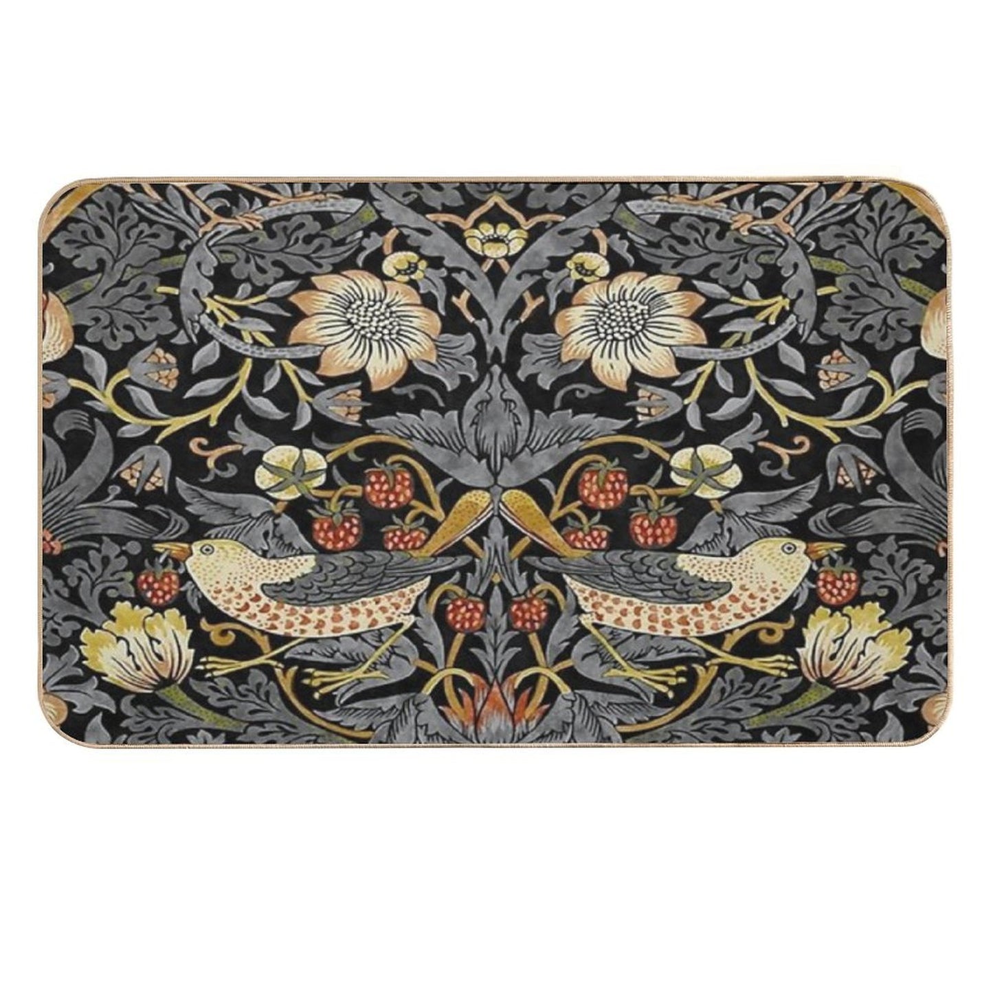 William Morris Strawberry Thief  Fade-Resistant Bath Mat