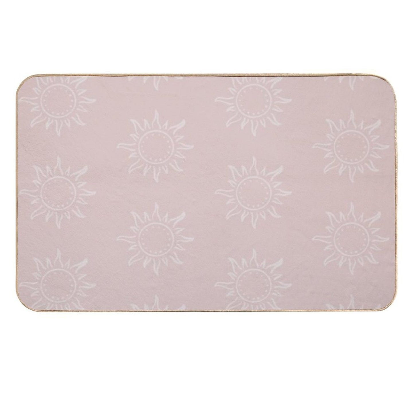 Cute Boho Sun Pattern Bohemian Aesthetic In Muted Colors Pale Pink  Multi-Purpose Bath Mat