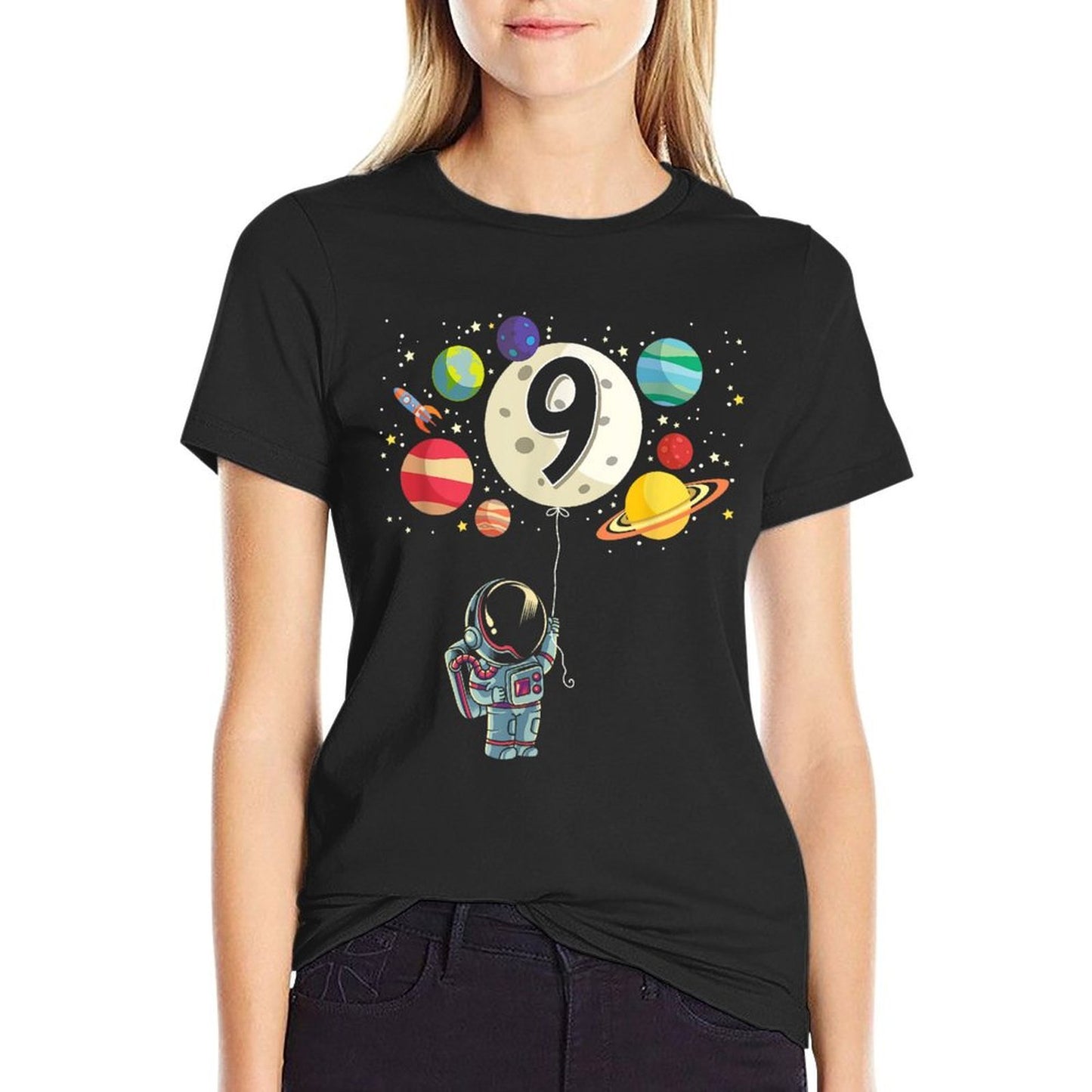 9 Years Old Birthday Boy Gifts Astronaut 9th Birthday  Soft T-Shirt