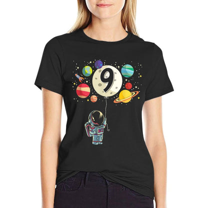 9 Years Old Birthday Boy Gifts Astronaut 9th Birthday  Soft T-Shirt