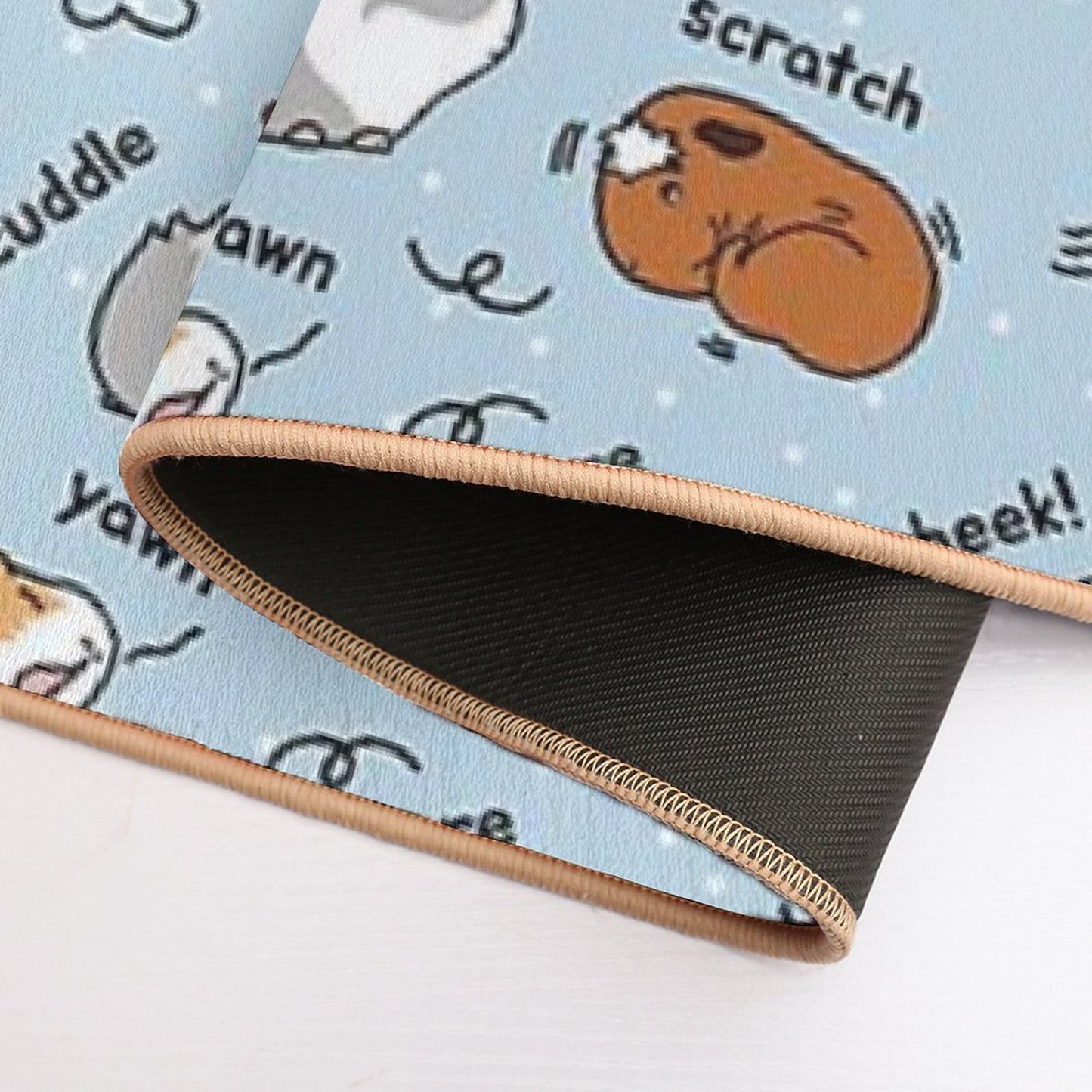 Guinea Pig Daily To-Do List - Blue Background  Easy Maintenance Bath Mat