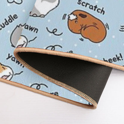 Guinea Pig Daily To-Do List - Blue Background  Easy Maintenance Bath Mat