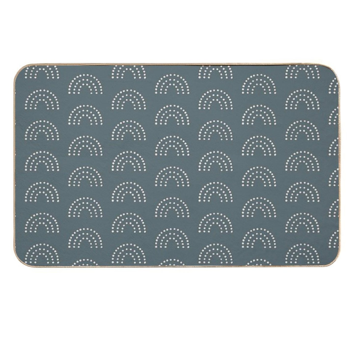 Navy Rainbow Pattern  Fade-Resistant Bath Mat