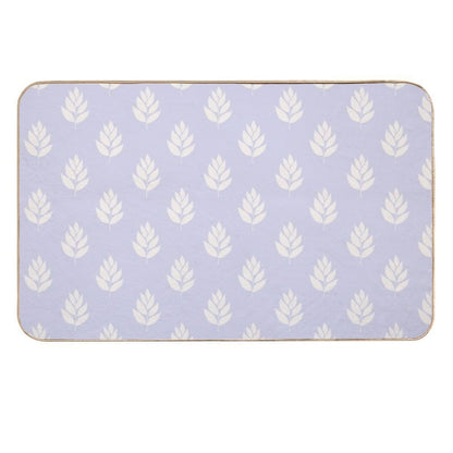 Lavender Breeze Leaf Silhouette  Easy Maintenance Bath Mat