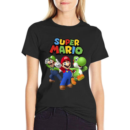 Super Mario Luigi Mario And Yoshi Group Shot  Slim-fit Cut T-Shirt