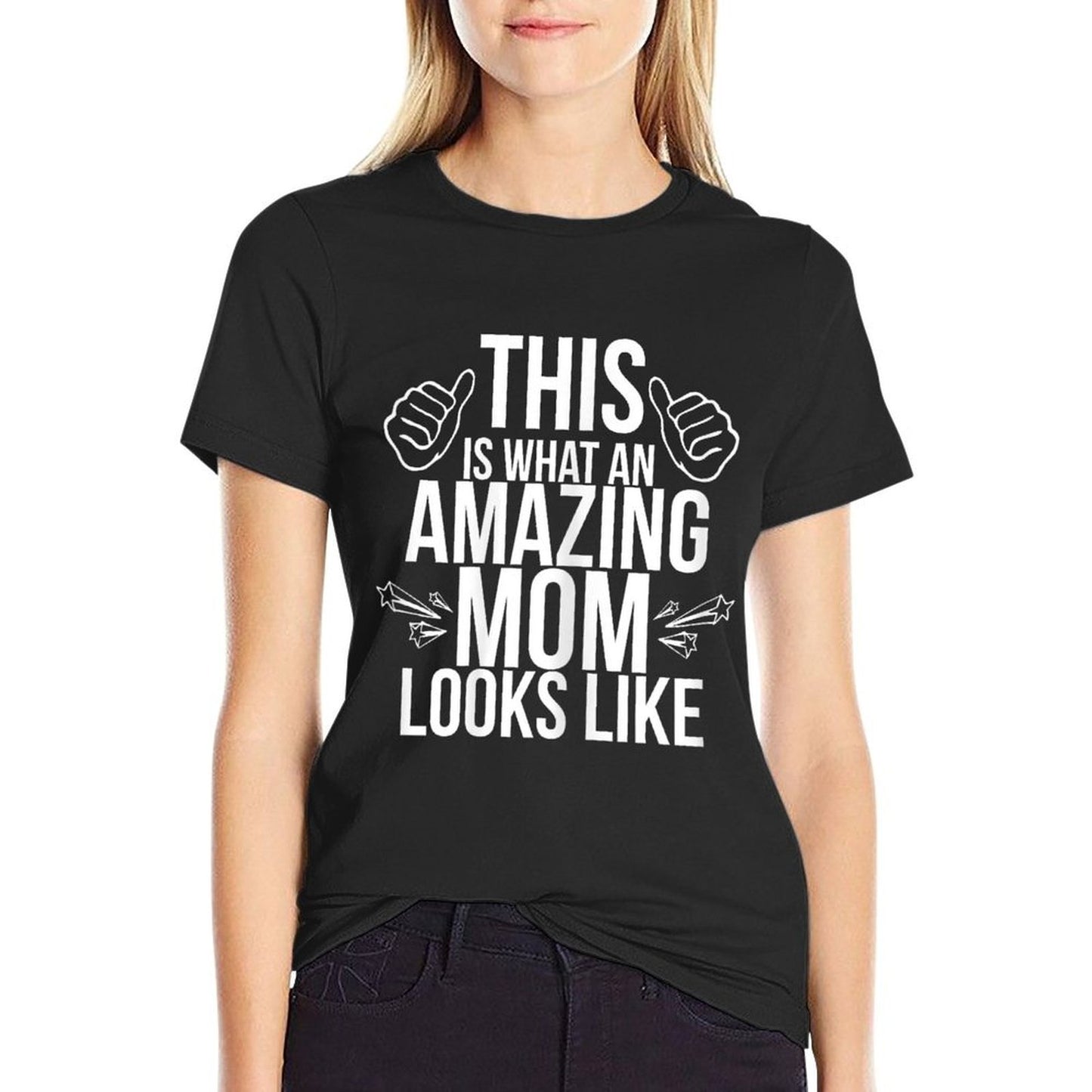 This Is What An Amazing Mom Looks Like Fun Mother's Day Gift  Trendy Pattern T-Shirt