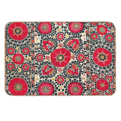 Shakhrisyabz Suzani Uzbek Embroidery Print  Versatile Bath Mat
