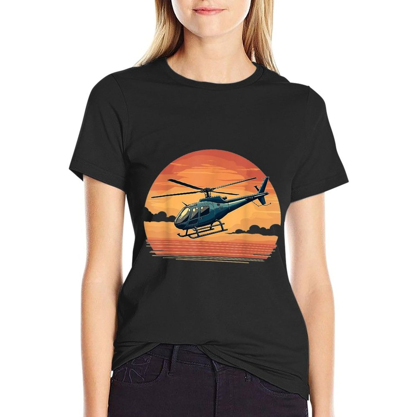 Awesome Helicopter on Sunset - Helicopter Lover  Moisture-wicking T-Shirt