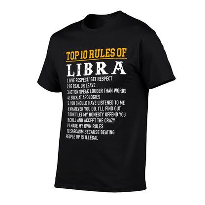 Top 10 Rules Of Libra September 23 - October 22 Birthday  Polyester Blend T-Shirt