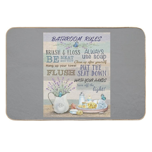 Lavender Bathroom Rules  Repositionable Bath Mat