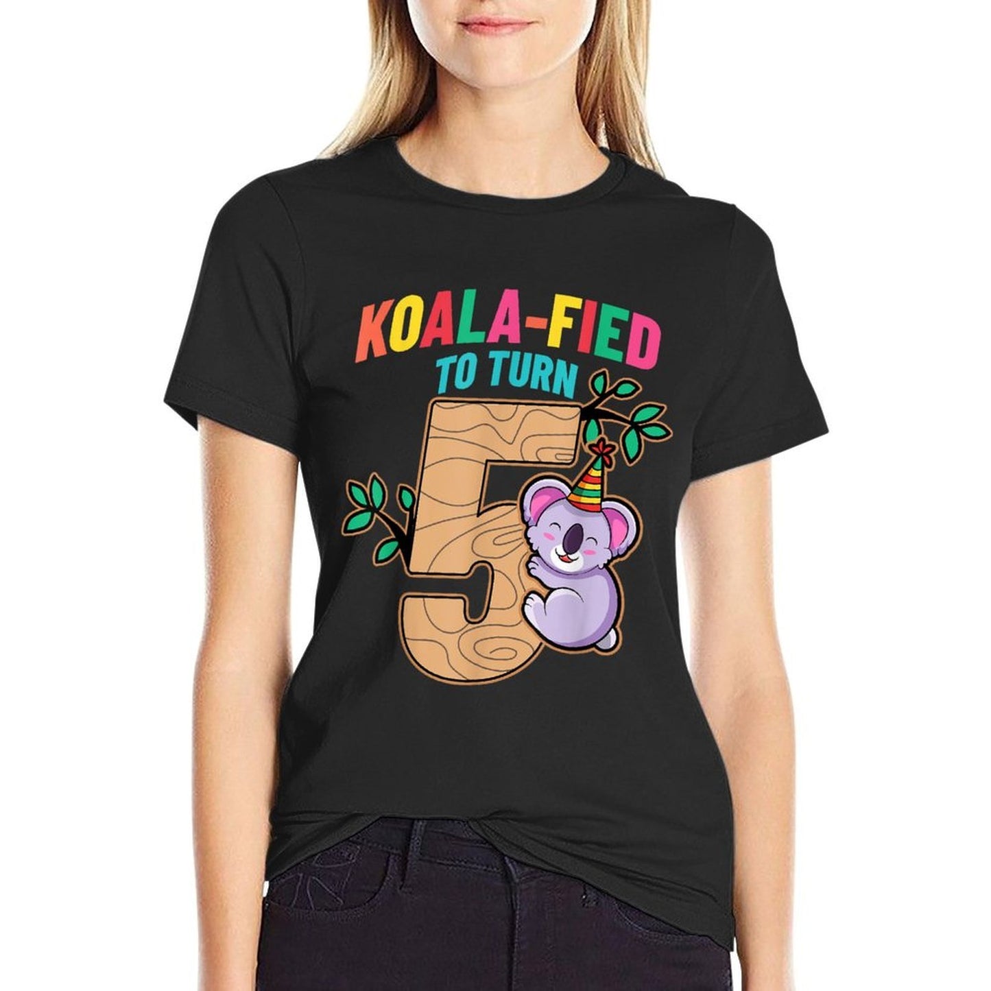 Koalafied To Turn 5 Koala Bear 5th Birthday Party Five Cute  Durable T-Shirt