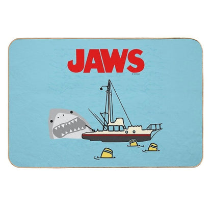 Jaws Movie Fan Art , Shark Beside Boat , Gonna Need A Bigger Boat  Slip-Resistant Bath Mat