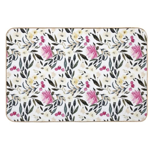 Beautiful Colorful Floral Watercolor Pattern  Anti-Trip Bath Mat