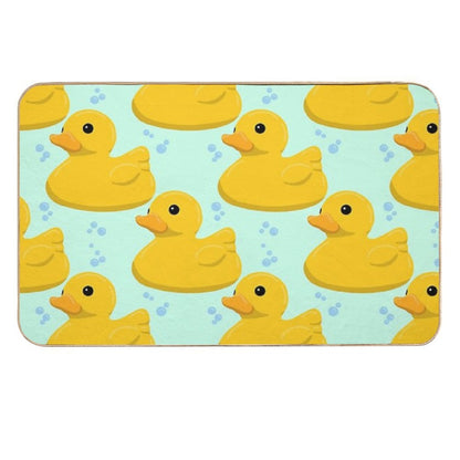 Rubber Duck Pattern with Bubbles  Absorbent Bath Mat