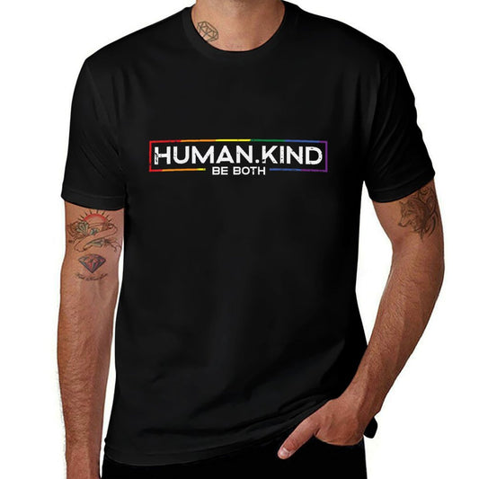 Gay Pride Month Human Kind LGBTQ Ally Rainbow Men Women Heathered Texture T-Shirt