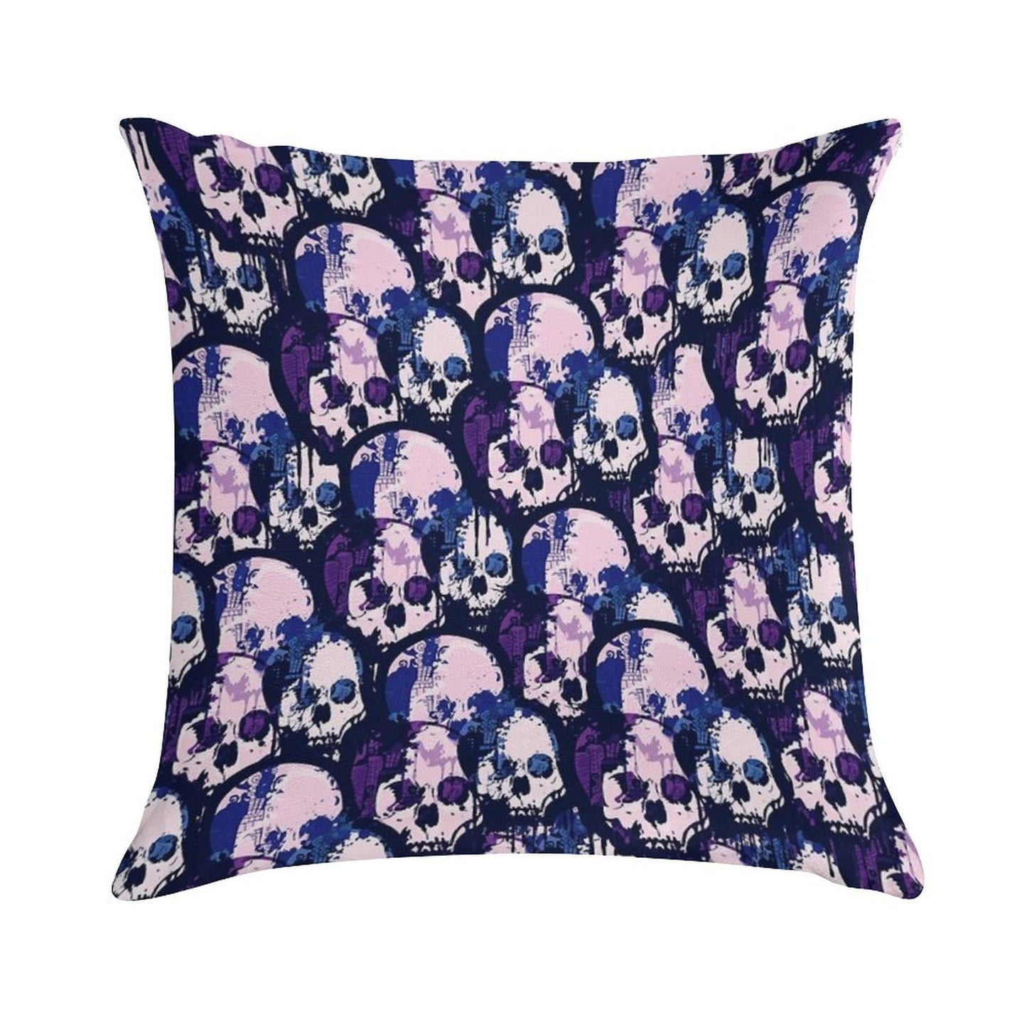 Skull City Soft Short Plush Fabric Throw Pillow