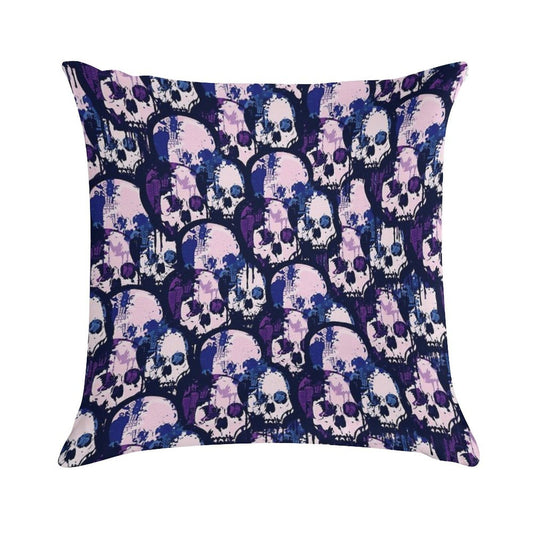 Skull City Soft Short Plush Fabric Throw Pillow