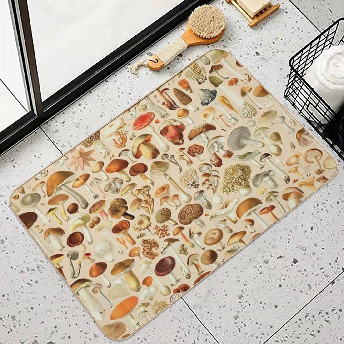 Vintage Mushroom Designs Collection  Multi-Purpose Bath Mat