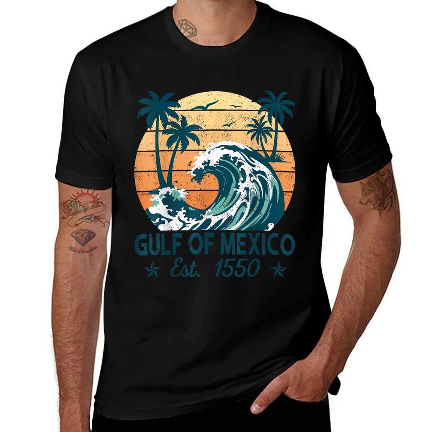 Gulf of Mexico Forever Retro Vintage Beach Mens Women Comfortable T-Shirt