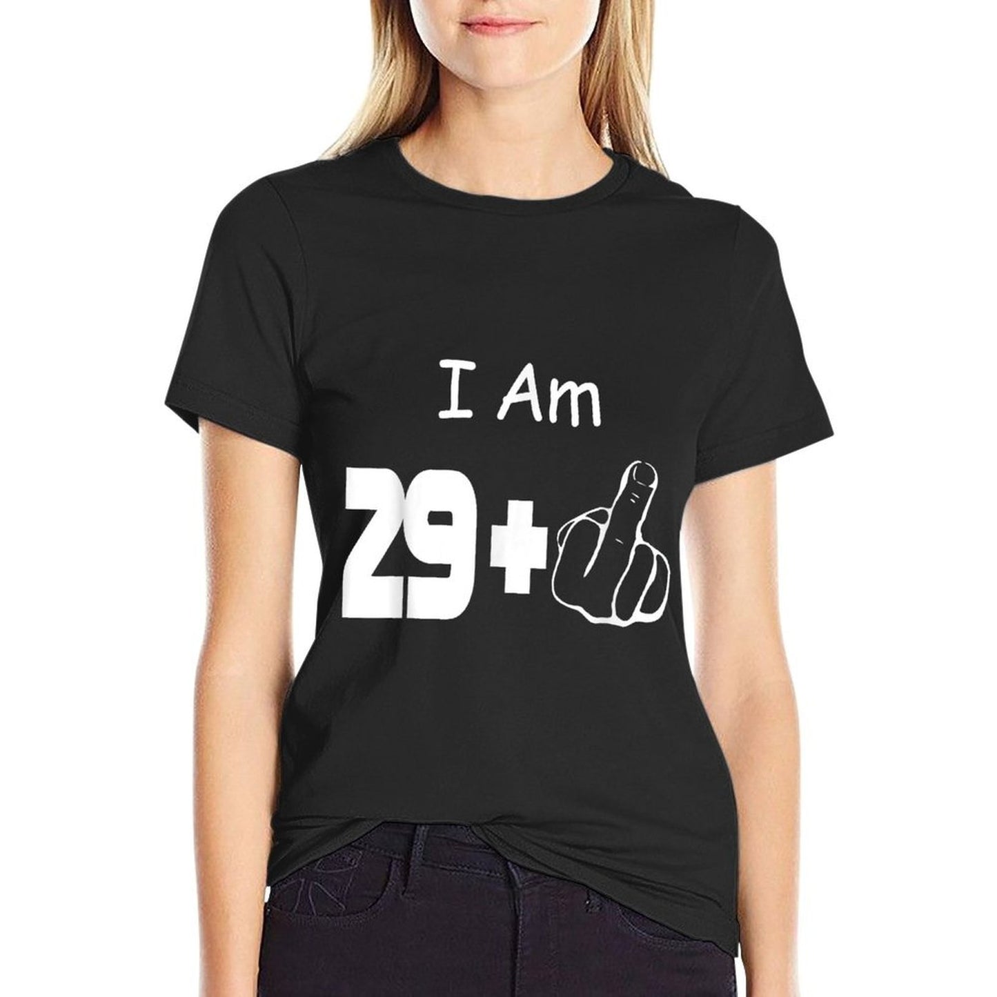 I Am 29 Plus One Middle Finger Funny 30th Birthday  Trendy Pattern T-Shirt