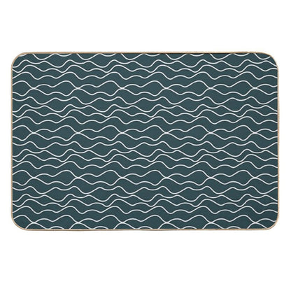 Mountains in Dark Blue  Slip-Resistant Bath Mat