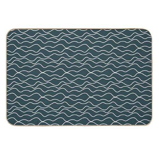 Mountains in Dark Blue  Slip-Resistant Bath Mat