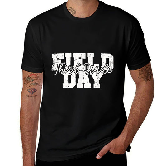 Retro Funny Field Day 2024 Third Grade School Teacher Kids  Trendy Pattern T-Shirt