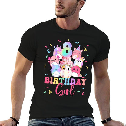 8th Birthay Girl Party Funny Squish Squad 8 Years Old Kids  Vintage-inspired T-Shirt