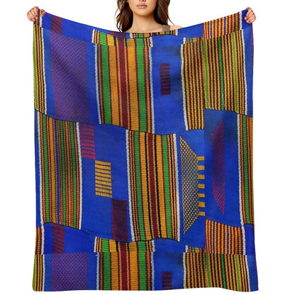 Kente Cloth Ghana West African Print Wrinkle-free Throw Blanket