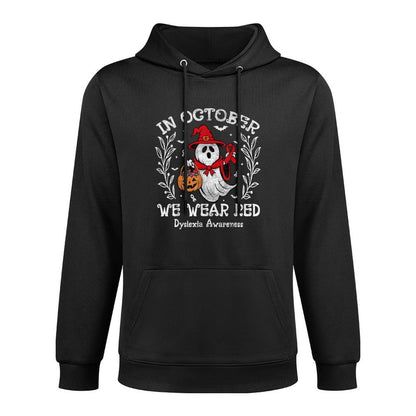 I Wear Red Dyslexia Awareness Month Dyslexia Kids Toddler Shape Retention Hoodie