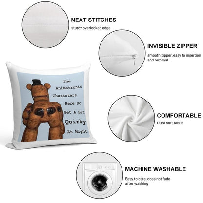 Quirky Animatronics Soft Hidden Zipper Throw Pillow