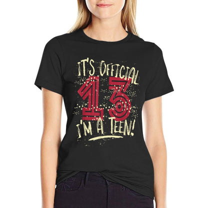 13th Birthday Its Officialn For Boys Girls Gift  Heathered Texture T-Shirt