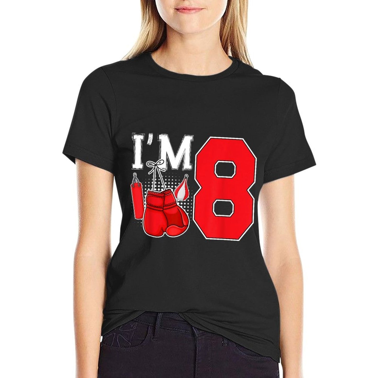 8th Boxing Birthday Party Eight Year Old Boxer Birthday  Wrinkle-resistant T-Shirt