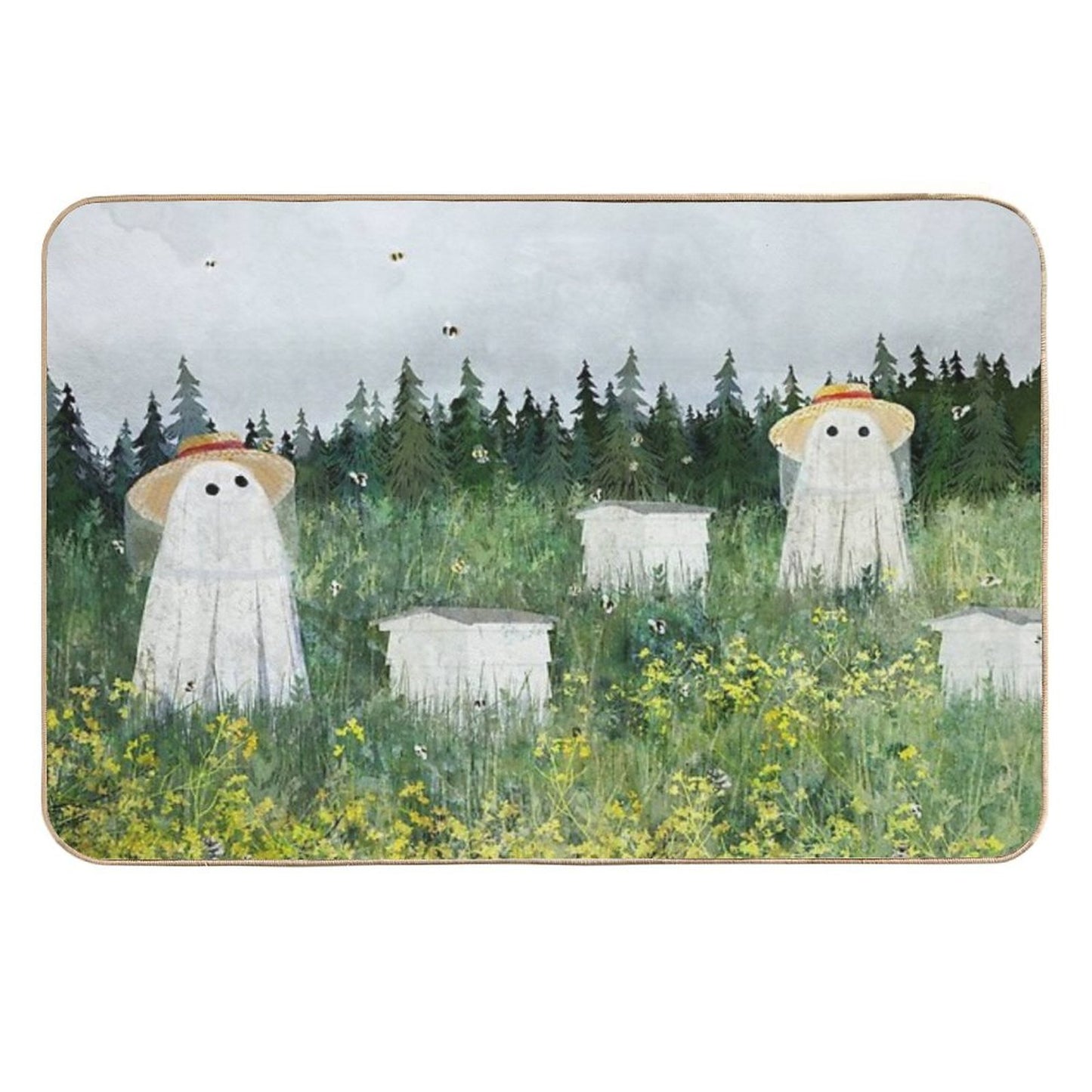 There's Ghosts By The Apiary Again...  Rapid-Drying Bath Mat