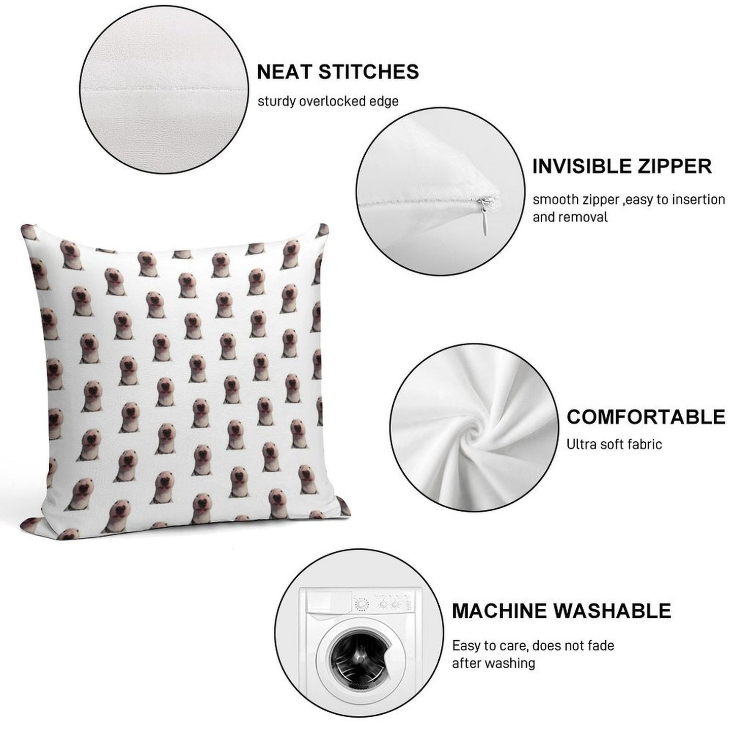 @PupperNelson Photo Meme Face Soft Skin-Friendly Throw Pillow