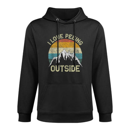 I Love Peeing Outside Funny Outdoor Camping Lover Hiking Kangaroo Pocket Hoodie