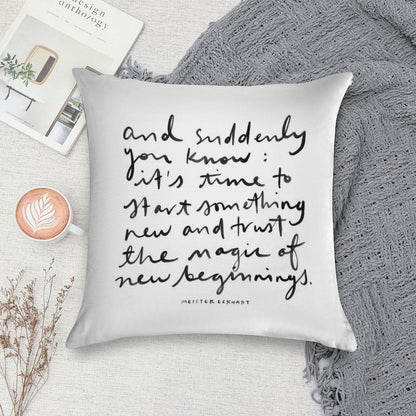 New Beginnings. Soft Reinforced Edging Throw Pillow