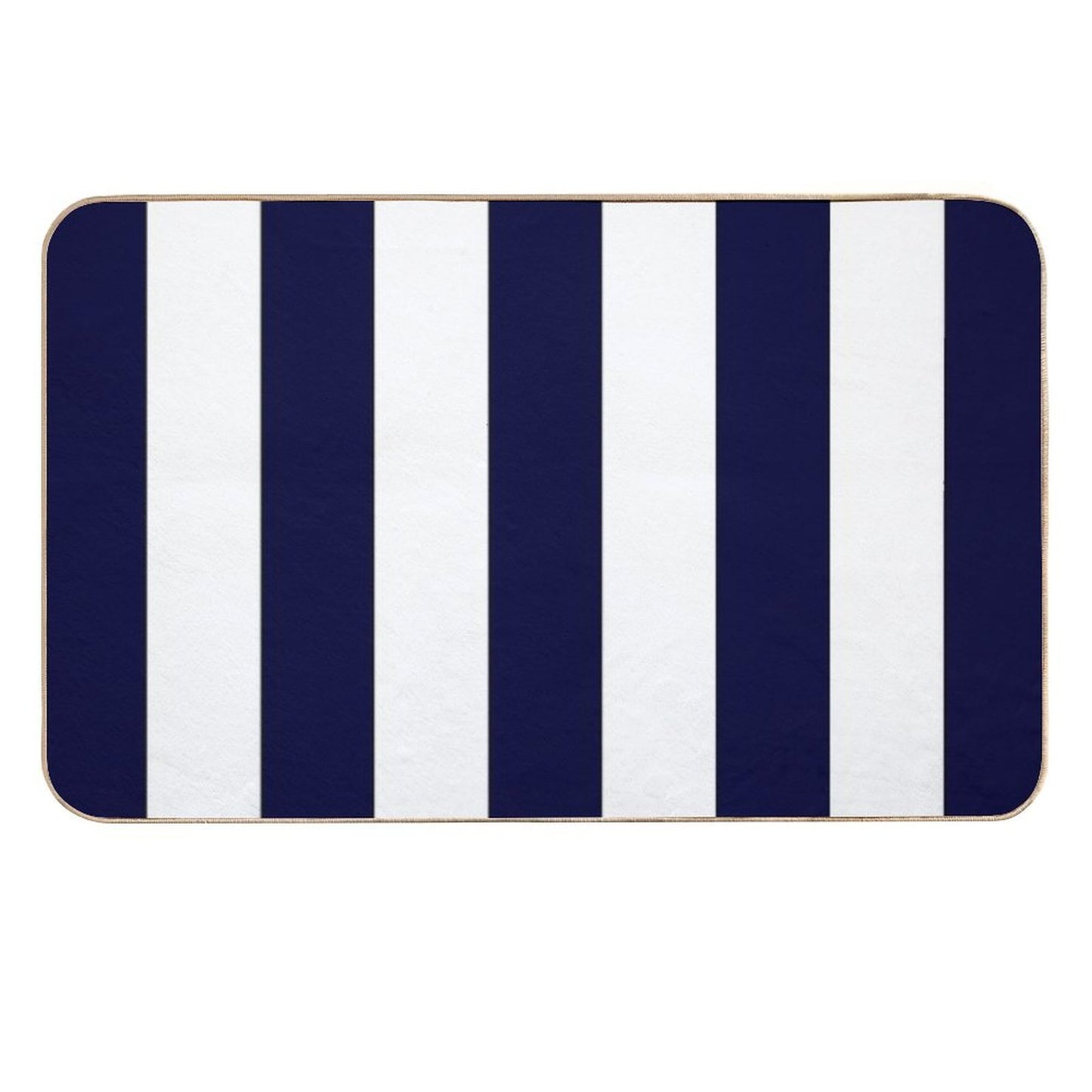 Classic Navy Blue And White Stripes  Anti-Trip Bath Mat