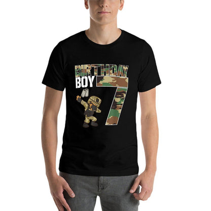 7 Year Old Boy Military Army 7th Birthday Boy  Stretchy T-Shirt