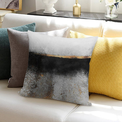 Soot And Gold Soft Skin-Friendly Throw Pillow