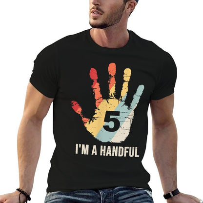 I'm A Handful Funny 5th Birthday For Five Year Old Boys  Lightweight T-Shirt