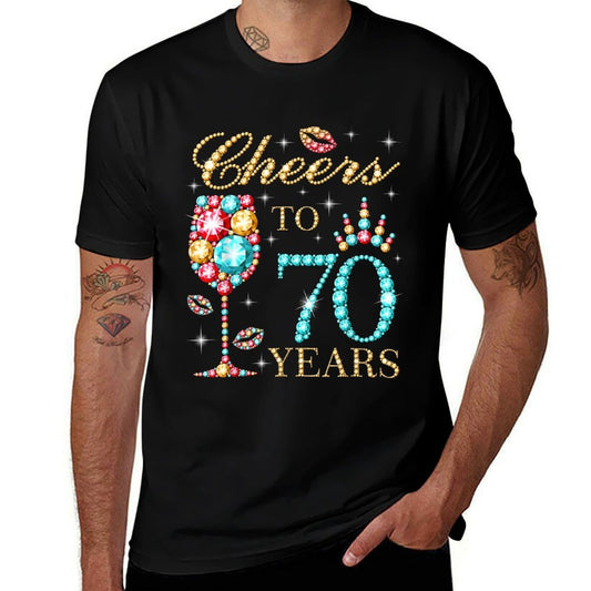 Cheers To 70 Years, 70 Years Old Women, 70 Birthday Cute  Slim-fit Cut T-Shirt