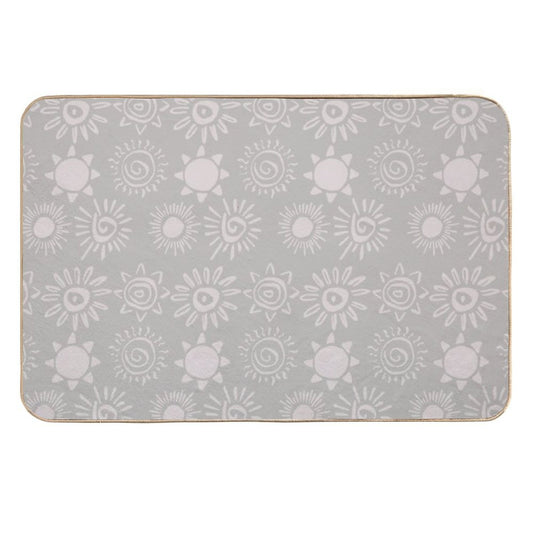Magical Sun Bohemian Dreamy Aesthetic In Muted Colors Taupe  Versatile Bath Mat