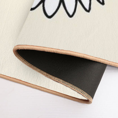 Spring Cat Sun Flower Beige  Stain-Proof Bath Mat