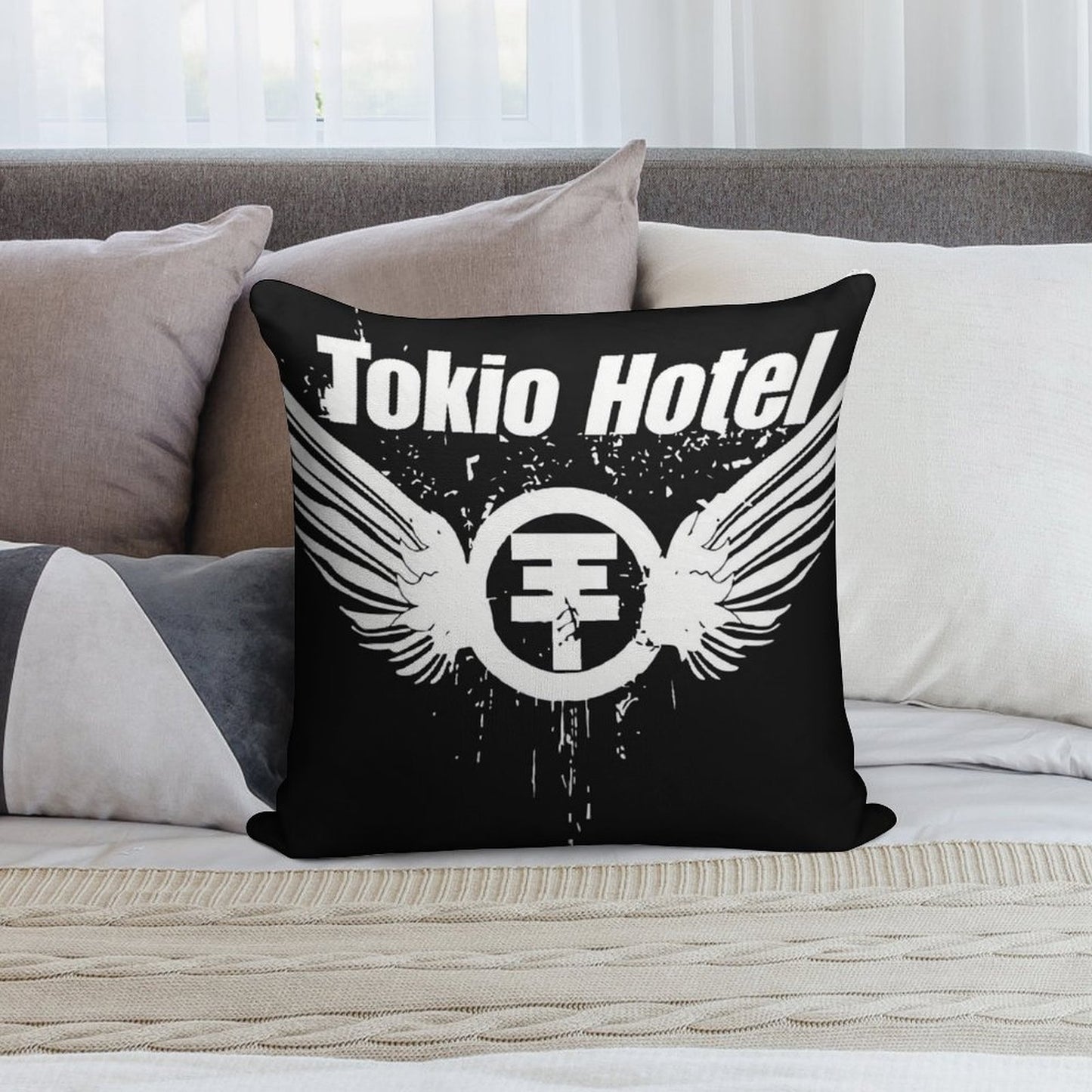 Tokio Hotel Merch Tokio Hotel Logo Soft Style Accent Throw Pillow