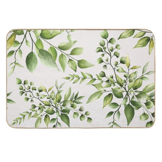 Watercolor Leaves  Anti-Trip Bath Mat